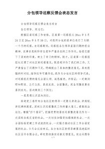 分包领导巡察反馈会表态发言