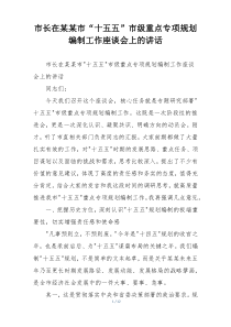 市长在某某市“十五五”市级重点专项规划编制工作座谈会上的讲话