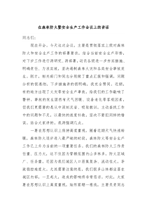 在森林防火暨安全生产工作会议上的讲话