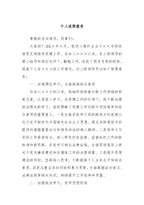 个人述职报告