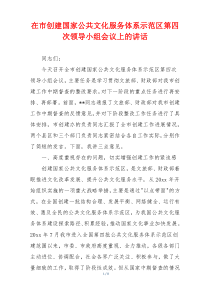 在市创建国家公共文化服务体系示范区第四次领导小组会议上的讲话