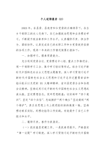 个人述职报告2