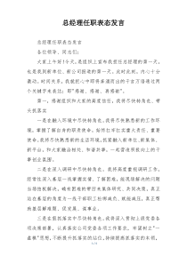 总经理任职表态发言