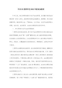 中共XX县委书记20XX年度述法报告