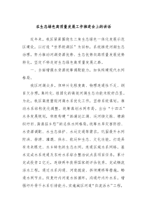 在生态绿色高质量发展工作推进会上的讲话