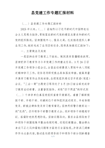 县党建工作专题汇报材料