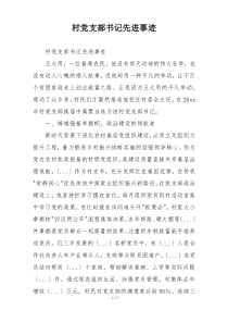 村党支部书记先进事迹