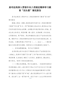某司法局深入贯彻中央八项规定精神学习教育“回头看”情况报告