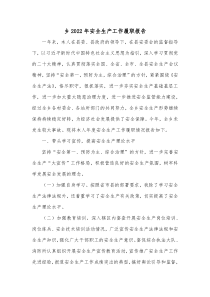 乡20XX年安全生产工作履职报告