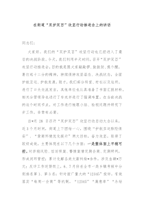 在街道双护双百攻坚行动推进会上的讲话