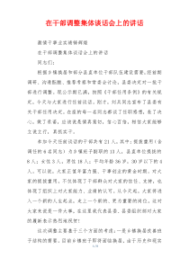 在干部调整集体谈话会上的讲话