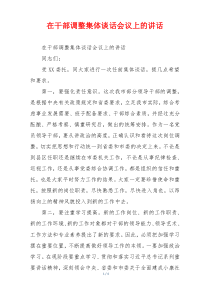 在干部调整集体谈话会议上的讲话