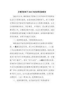 乡镇党委班子20XX年度述职述廉报告