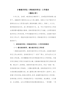 乡镇意识形态网络意识形态工作报告