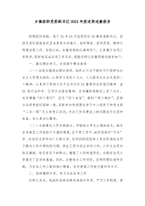 乡镇挂职党委副书记20XX年度述职述廉报告
