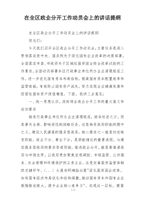 在全区政企分开工作动员会上的讲话提纲
