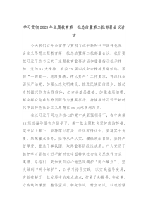 学习贯彻20XX年主题教育第一批总结暨第二批部署会议讲话