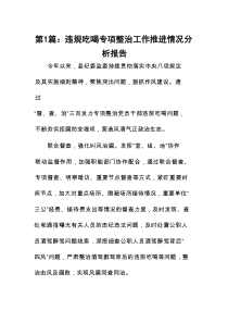 违规吃喝专项整治工作推进情况分析报告(精选6篇)