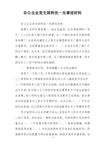 非公企业党支部两优一先事迹材料