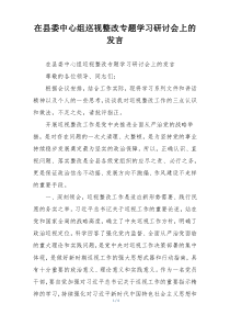 在县委中心组巡视整改专题学习研讨会上的发言