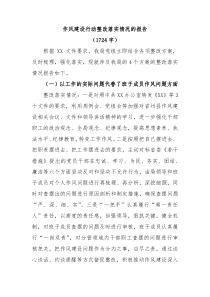 作风建设行动整改落实情况的报告