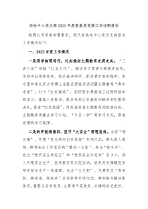 供电中心党支部20XX年度抓基层党建工作述职报告