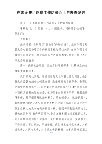 在国企集团巡察工作动员会上的表态发言