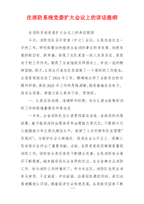 在消防系统党委扩大会议上的讲话提纲