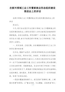 在新兴领域工会工作暨新就业形态组织建设推进会上的讲话