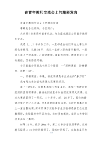 在青年教师交流会上的精彩发言