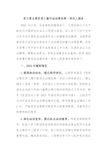 党工委主要负责人履行法治建设第一责任人报告