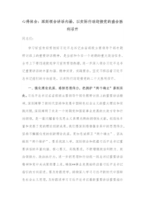 心得体会深刻领会讲话内涵以实际行动迎接党的盛会胜利召开