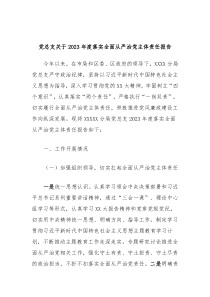 党总支关于20XX年度落实全面从严治党主体责任报告