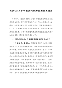 党支部2024年上半年落实党风廉政建设主体责任情况报告