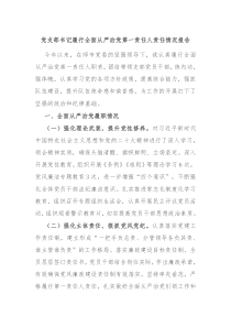 党支部书记履行全面从严治党第一责任人责任情况报告