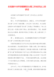 在迎接中央环保督察回头看工作动员会上的讲话