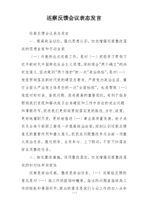 巡察反馈会议表态发言