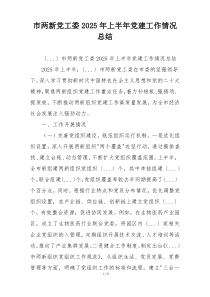 市两新党工委2025年上半年党建工作情况总结