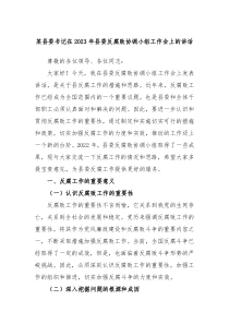 某县委书记在20XX年县委反腐败协调小组工作会上的讲话