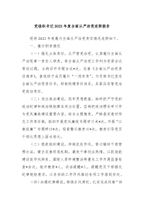 党组织书记20XX年度全面从严治党述职报告