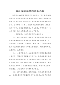 党组织书记抓党建述职评议考核工作报告