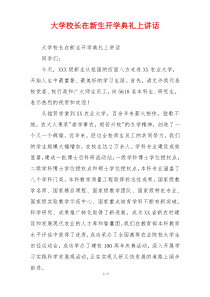 大学校长在新生开学典礼上讲话