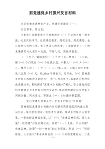抓党建促乡村振兴发言材料