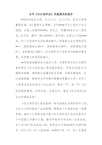 全市长江保护法实施情况的报告
