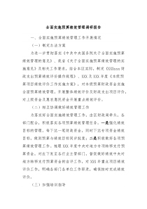 全面实施预算绩效管理调研报告