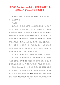 宣传部长在2025年推进文化强市建设工作领导小组第一次会议上的讲话