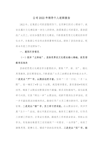 公司20XX年领导个人述职报告
