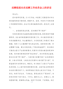 巡察组组长在巡察工作动员会上的讲话