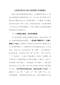 公司党支部书记20XX年抓党建工作述职报告