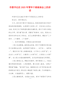 市委书记在2025年青年干部座谈会上的讲话